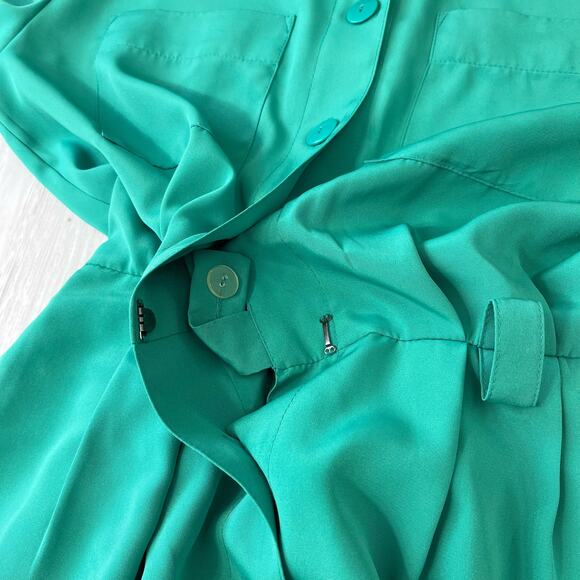 Vintage Talbots Long Sleeve Collared Button Up Belted Trench Shirt Dress Size 6 - Picture 9 of 16